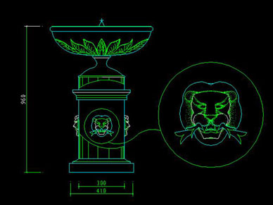 Garden flower pot Cad block and details download